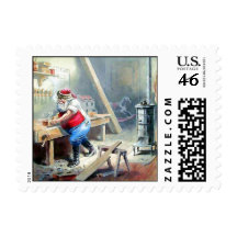 Santas Workshop Vintage Christmas  Stamps