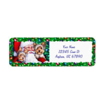 Santa's Yorkies at Christmas Labels labels