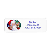 Santa's Yorkies at Christmas Labels labels