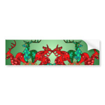 Santa'sStars Bumper Sticker Green bumper stickers
