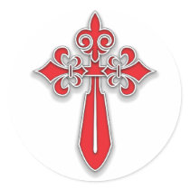 Santiago Cross Round Sticker