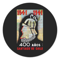 Santiago De Chile Round Stickers