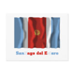 Santiago del Estero waving flag with name Postcards