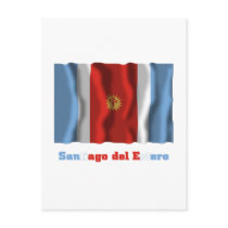 Santiago del Estero waving flag with name Post Card