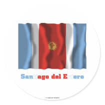 Santiago del Estero waving flag with name Stickers