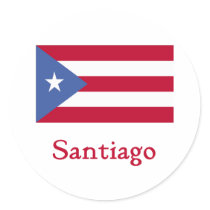 Santiago Puerto Rican Flag Sticker