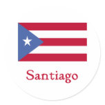 Santiago Puerto Rican Flag Sticker