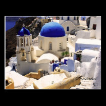 Santorini churches postcards