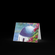 santorini dome greeting card