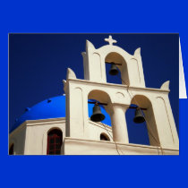 Santorini Greece  Fira town church cards