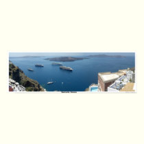 Santorini Greece Panorama posters
