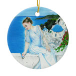Santorini Greek beauty Ornament