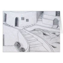 Santorini Streets (Pencil) cards by mrsjroderick Santorini Streets (Pencil) cards
