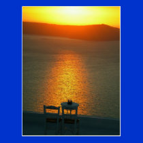 Santorini sunset Greece postcards