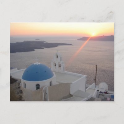 Santorini Sunset Post Cards