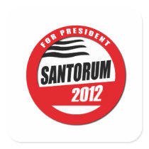 SANTORUM FOR PRESIDENT BUTT SQUARE STICKER