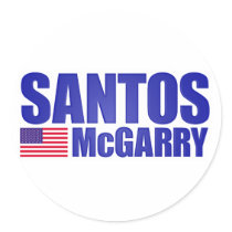 Santos McGarry Round Stickers