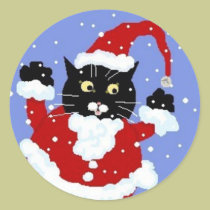 Santy Cat Stickers by disgustedcats Santy Cat Stickers