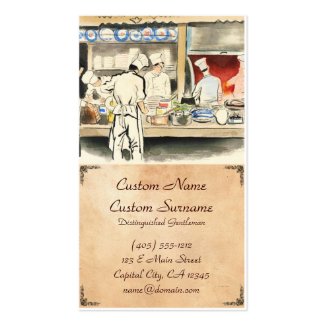 Sanzo Wada Japanese Vocations In Pictures, Cook Business Card Template