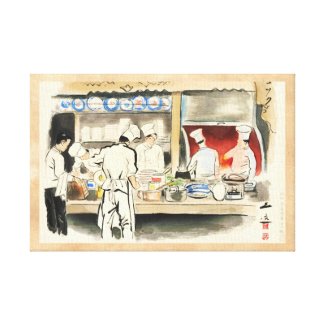 Sanzo Wada Japanese Vocations In Pictures, Cook Stretched Canvas Print