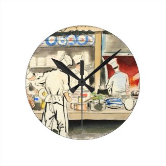Sanzo Wada Japanese Vocations In Pictures, Cook Round Wallclock