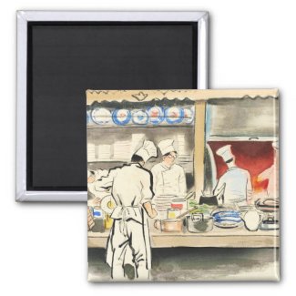 Sanzo Wada Japanese Vocations In Pictures, Cook Fridge Magnet