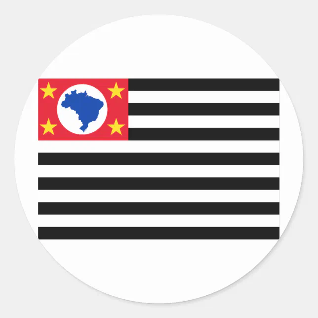 S O Paulo Brazil Flag Classic Round Sticker Zazzle