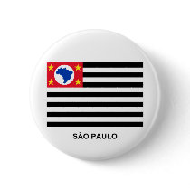 São Paulo, Brazil Waving Flag Pinback Button