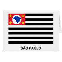 São Paulo, Brazil Waving Flag Card