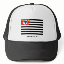São Paulo, Brazil Waving Flag Mesh Hats