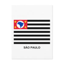 São Paulo, Brazil Waving Flag Post Card