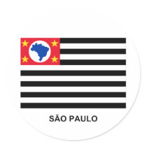 São Paulo, Brazil Waving Flag Sticker