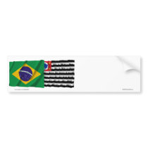 São Paulo & Brazil Waving Flags Bumper Sticker