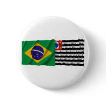 São Paulo & Brazil Waving Flags buttons