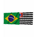 São Paulo & Brazil Waving Flags t-shirts