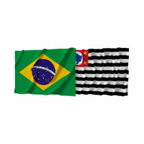 São Paulo & Brazil Waving Flags t-shirts