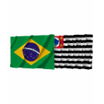 São Paulo &amp; Brazil Waving Flags Tshirts