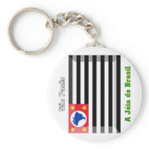 São Paulo Flag Gem Keychains