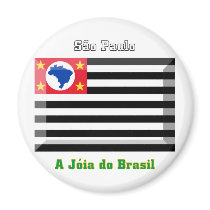 São Paulo Flag Gem Fridge Magnet