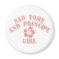 Sao Tome and Principe Pink Girl magnets