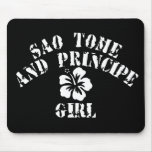 Sao Tome and Principe Pink Girl Mouse Pad