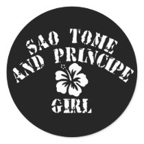 Sao Tome and Principe Pink Girl stickers