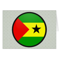 Sao Tome And Principe quality Flag Circle Greeting Cards