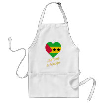Sao Tome & Principe Flag Heart aprons