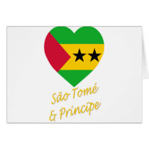 Sao Tome & Principe Flag Heart cards