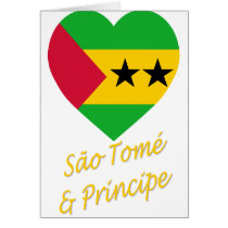 Sao Tome & Principe Flag Heart cards