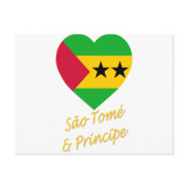 Sao Tome & Principe Flag Heart postcards