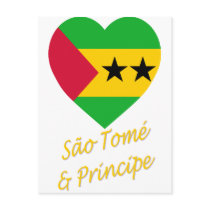 Sao Tome & Principe Flag Heart postcards