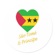 Sao Tome & Principe Flag Heart stickers