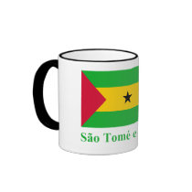 Sao Tome & Principe Flag with Name in Portuguese mugs by Vexillophile Sao Tome & Principe Flag with Name in Portuguese mugs